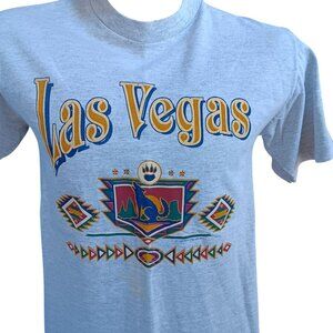 Vintage Medium T-shirt Single Stitch Las Vegas Southwestern Heather Gray USA 90s